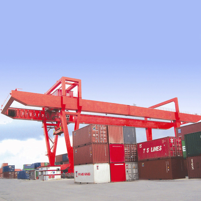 Double Girder Rail Mounted Gantry Crane Heavy Duty A การยกโครง