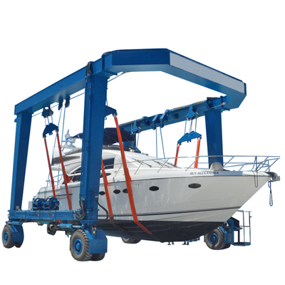 100 Ton Yacht Gantry Crane ระบบควบคุมไฟฟ้า Marine Boat Lift